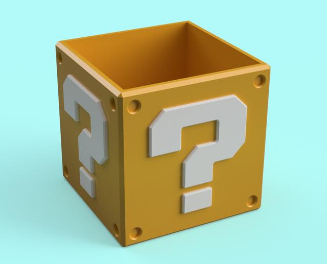 Question Mark Block Planter 3D model thumbnail