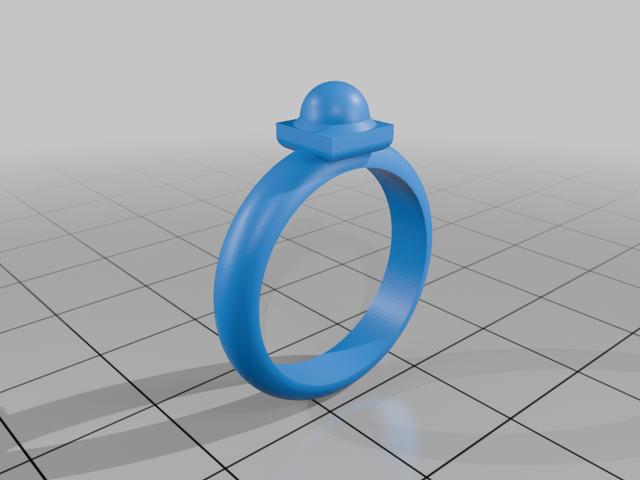 Pearl look-alike setting ring 3D model thumbnail