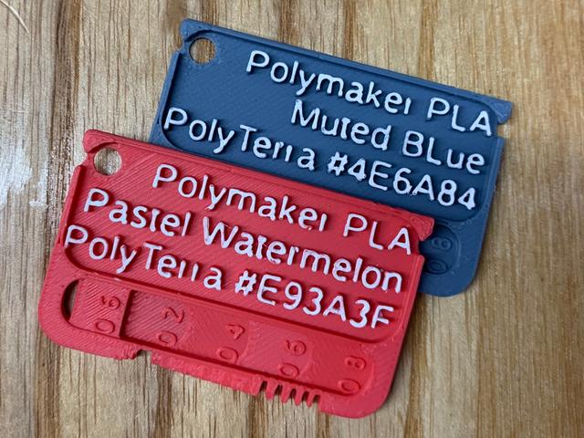 Filament swatch with 3 lines of text 3D model thumbnail