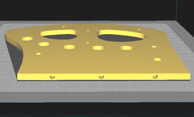 Two-piece front plate model for smaller printers 3D model thumbnail