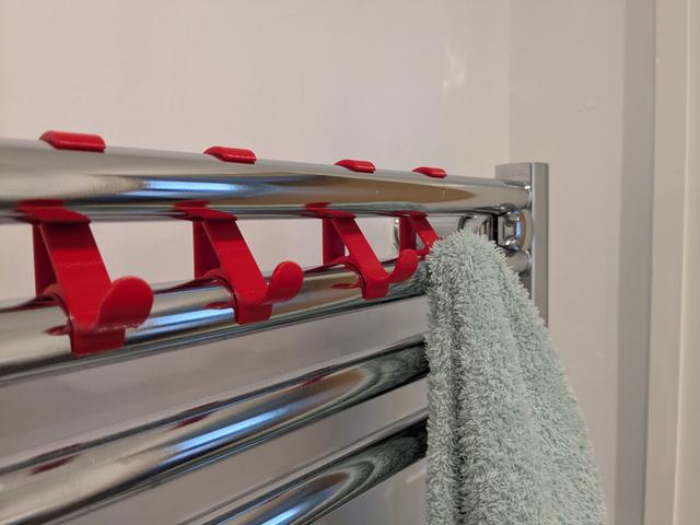 Parametric Bathroom Radiator Towel Hook 3D model thumbnail