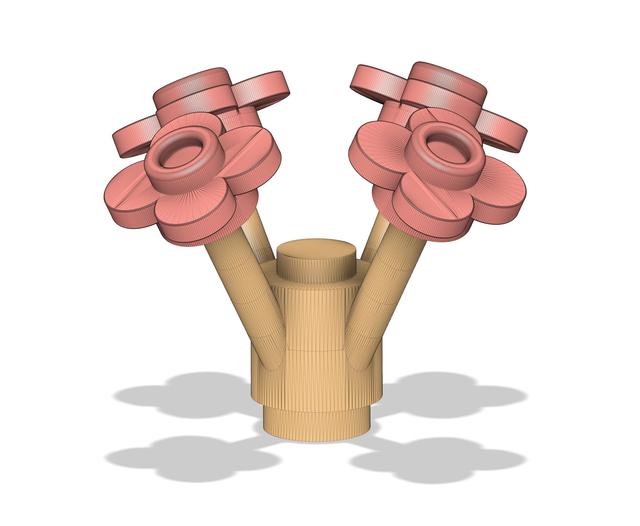 High Poly LEGO Flowers - Home Decoration 3D model thumbnail