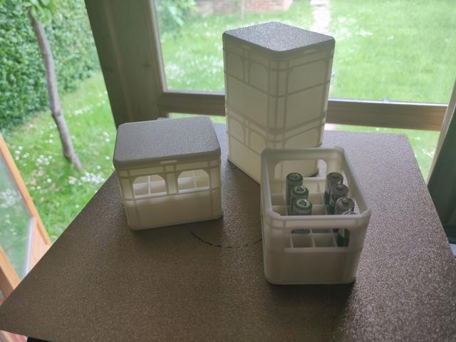 Stackable crates with lugs and solid version 3D model thumbnail