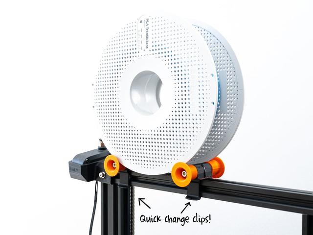 Clip-On Spool Roller 3D model thumbnail