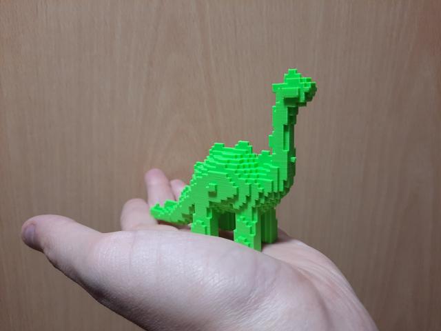 Cute longneck dinosaur blocks 3D model thumbnail