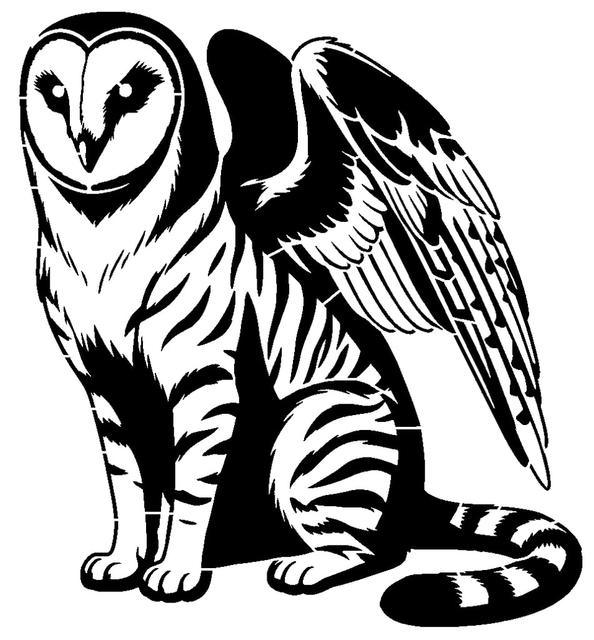 Griffin Owl stencil 3D model thumbnail