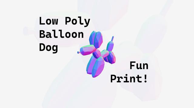 Low Poly Balloon Dog 3D model thumbnail