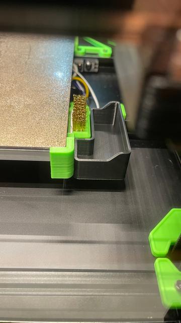 Voron 2.4 nozzle brush purge bucket with bed plate stop 3D model thumbnail