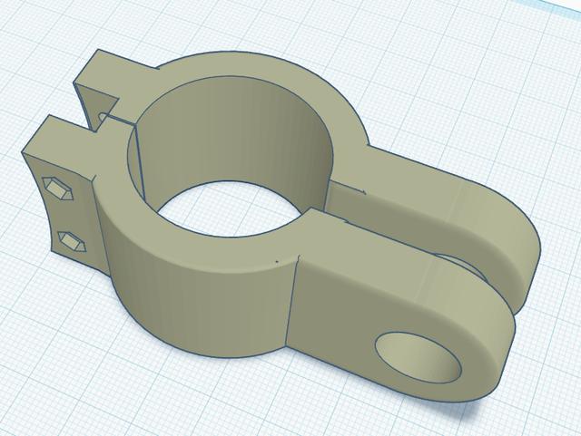 Alternate Roan stroller bracket for phi.gl's cup holder 3D model thumbnail