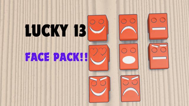 Lucky 13 Face Pack!! 3D model thumbnail