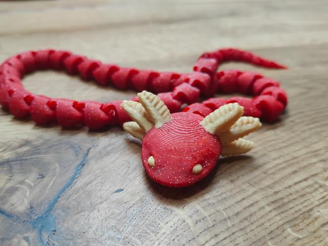 Articulated Axolotl-Snake, long tail 3D model thumbnail