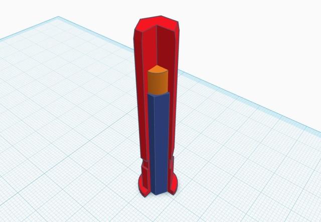 Wera VDE handle to 1/4 adaptor 3D model thumbnail