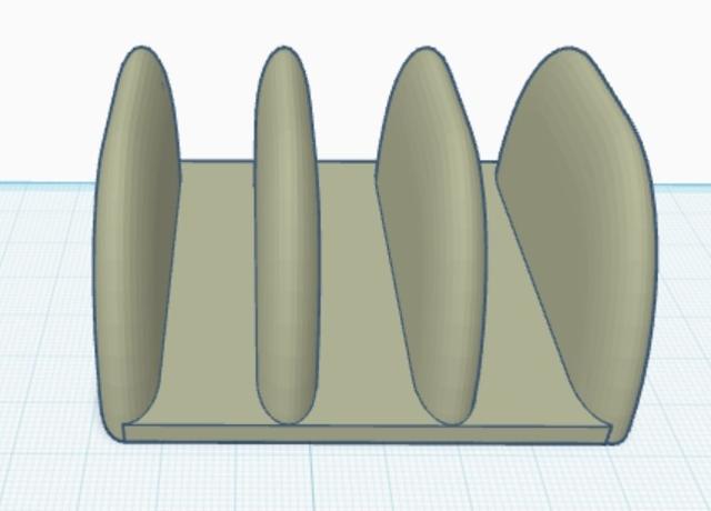  Multiple Phone Holder - 3 slots 3D model thumbnail