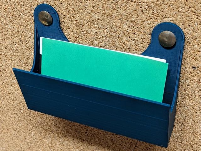 Business Card Holder for Cork Bulletin Board 3D model thumbnail