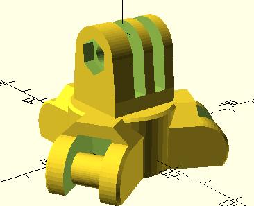 Customizable Mini Tripod with GoPro mount 3D model thumbnail