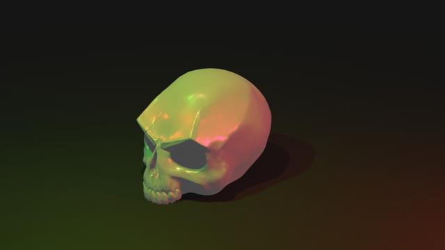 Lucky 13 Scar Skull Head 3D model thumbnail