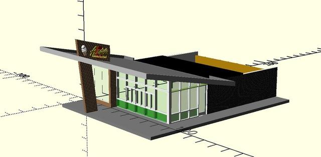 n scale - vintage and forgotten - fast food restaurant - Andy's Frozen Custard 3D model thumbnail