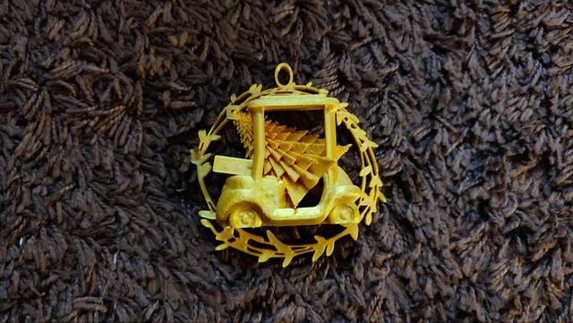 E3D Christmas Buggy Ornament 3D model thumbnail