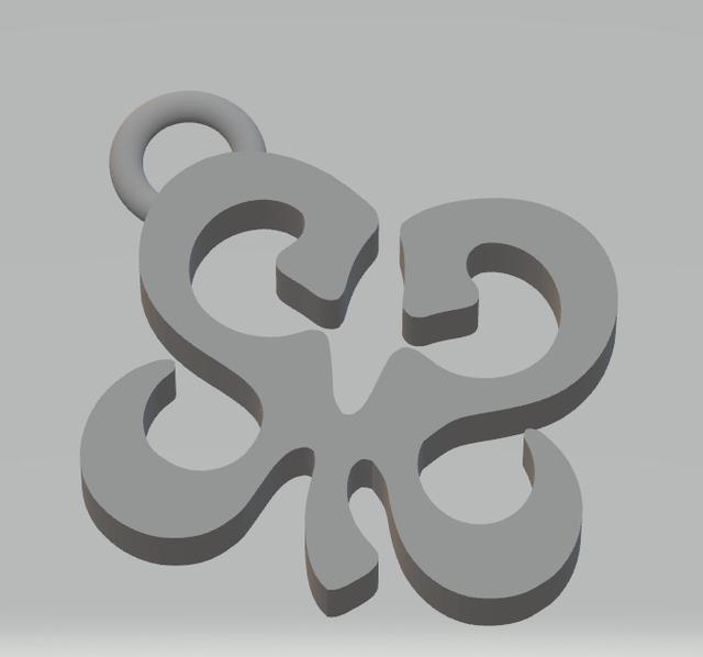Hearts2Hearts Keychain (H2H) 3D model thumbnail
