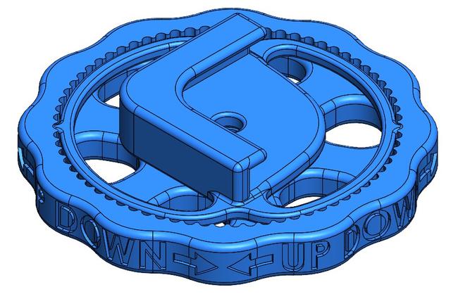 Ender 3 S1/S1 pro - Locking Bed Level Knob - 60mm Dia 3D model thumbnail