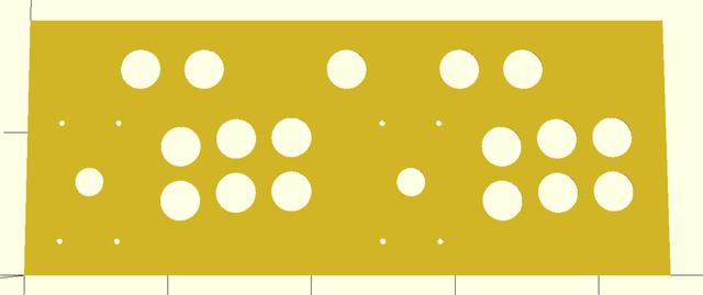 Arcade Cabinet Stencil for Button Layout 3D model thumbnail