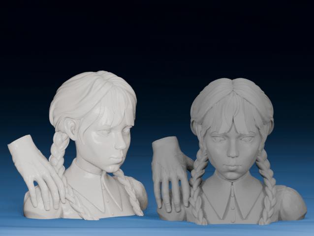 Wednesday Addams Family Bust 3D model thumbnail