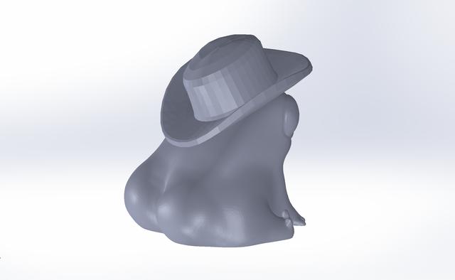 Fred the Frog but he's also a Thicc Cowboy 3D model thumbnail