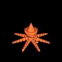 Octopus with witch hat 3D model thumbnail