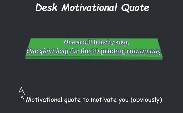Desk Motivational Quote (Benchy Edition) 3D model thumbnail