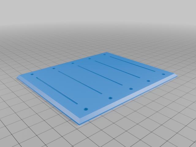 openscad base plate for slider potentiometer mixer 3D model thumbnail