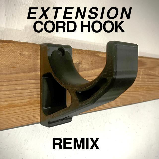 Strong(er) Extension Cord Hook 3D model thumbnail