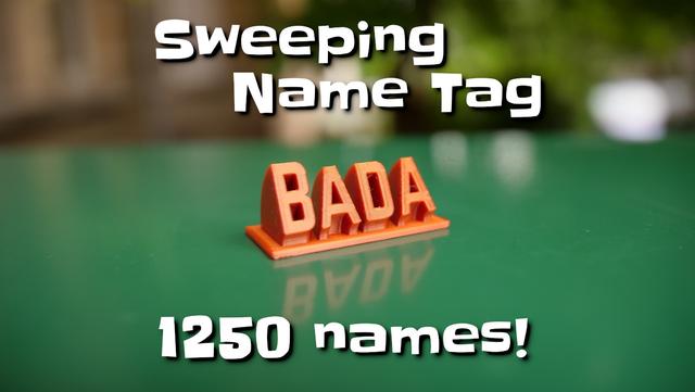 Sweeping Name Tag 3D model thumbnail