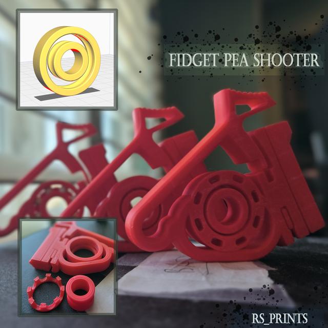 Fidget Pea Shooter 3D model thumbnail