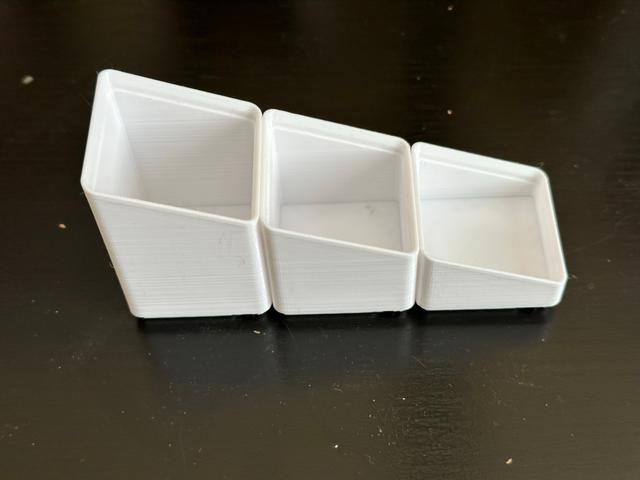 Gridfinity tiered bins remixed for use with Gridfinity Refined base 3D model thumbnail
