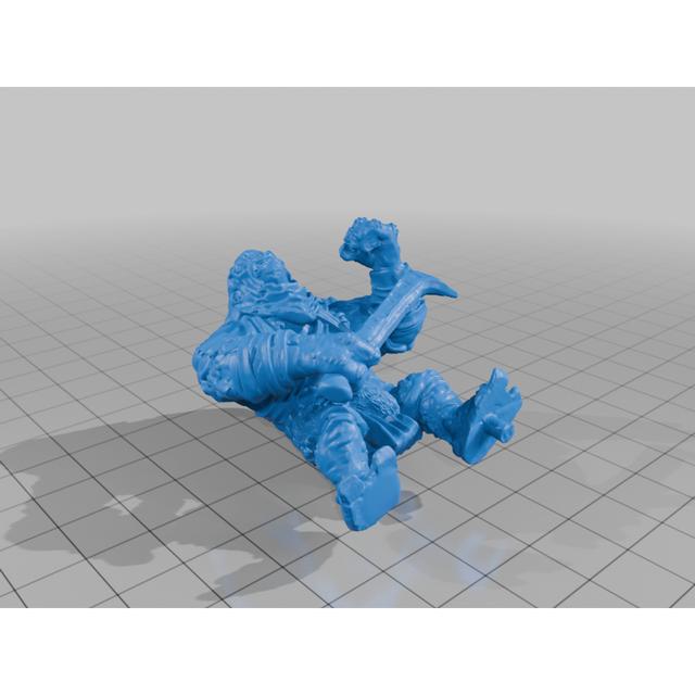 Hill Troll Chieftain and his entourage 3D model thumbnail