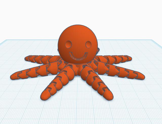 Happy octopus 3D model thumbnail