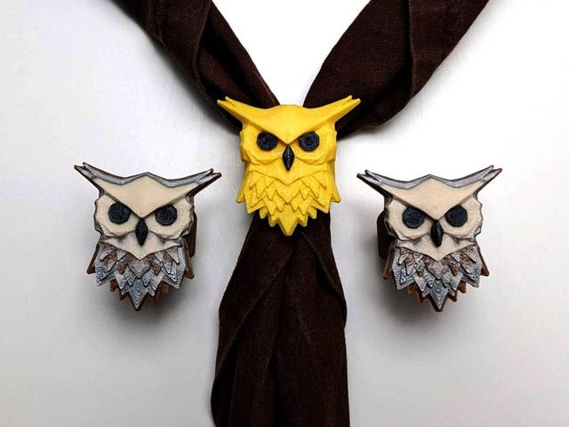 Midnight Hunter Owl woggle (turbánek) 3D model thumbnail