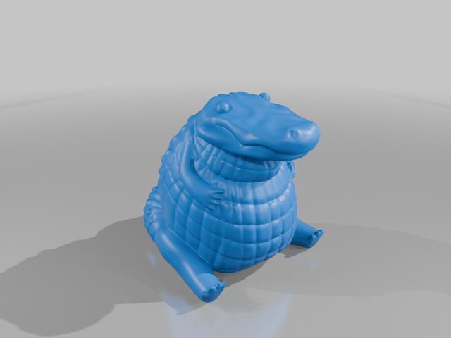 Chubby crocodile 3D model thumbnail