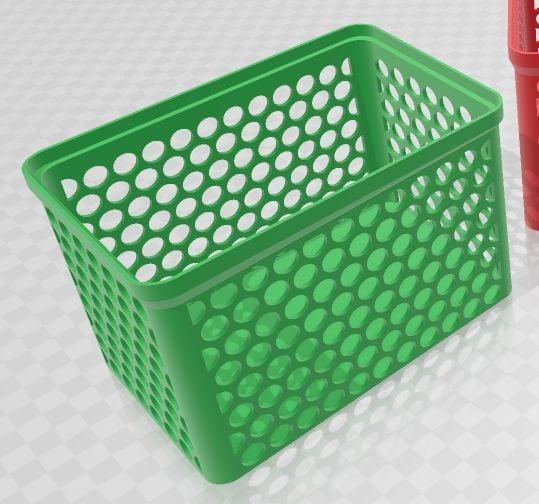 Storage baskets 3 different sizes 3D model thumbnail