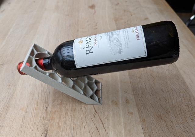 Voronoi Anti-Gravity Wine Bottle Stand 3D model thumbnail