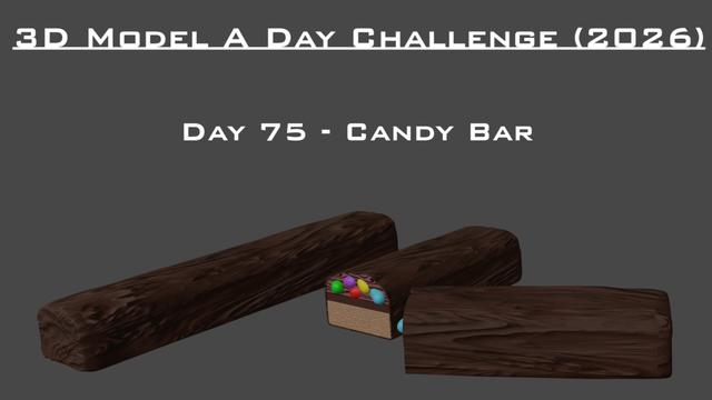 Model A Day Challenge - Day 75 - Candy Bar 3D model thumbnail