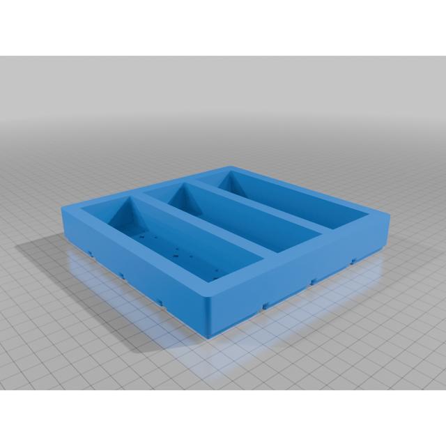 Container with Gridfinity for sanding blocks 3D model thumbnail