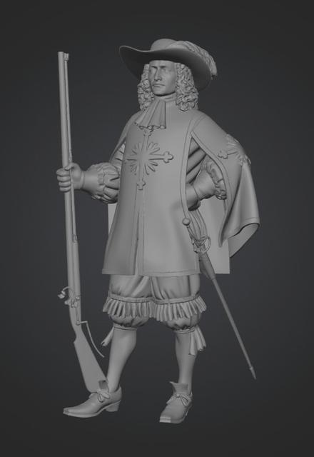 Royal Musketeer 3D model thumbnail