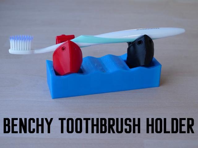 Benchy Toothbrush Holder 3D model thumbnail