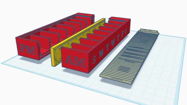 Double pill case 3D model thumbnail