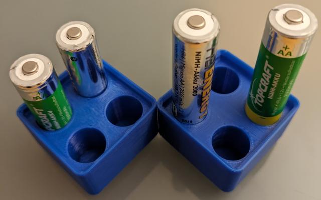 Gridfinity AA Battery Container Magnetic 3D model thumbnail