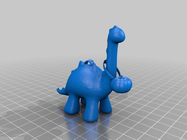 Pumpkin Dino- Keychain 3D model thumbnail