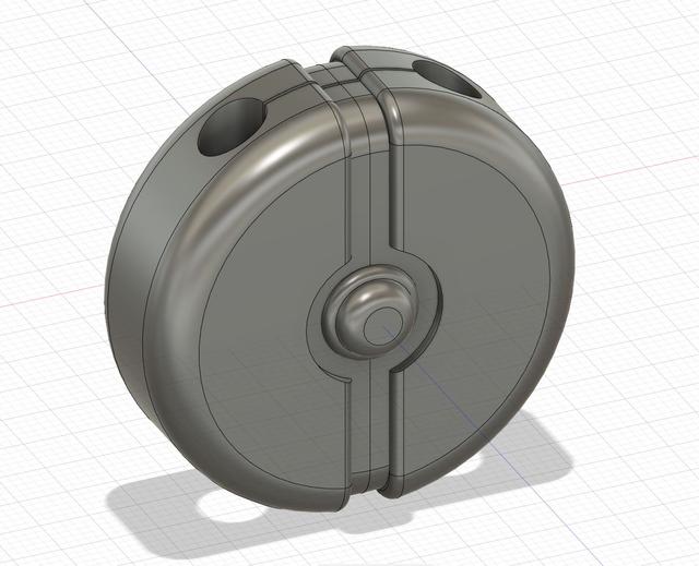 Pokeball Zipper Pull 3D model thumbnail