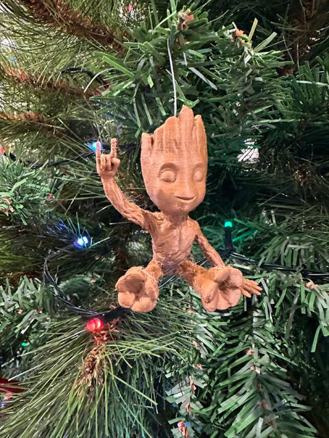 Heavy Metal Groot Ornament 3D model thumbnail