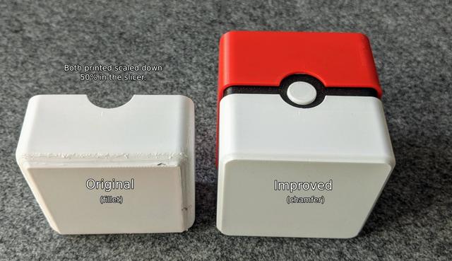 Pokemon Planter - Pokeball Minimal Planter (improved bottom part - chamfer instead of fillet) 3D model thumbnail